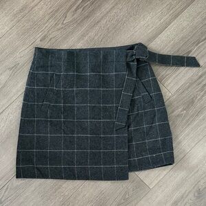 NWT J. Crew Charcoal Plaid Mini Skirt